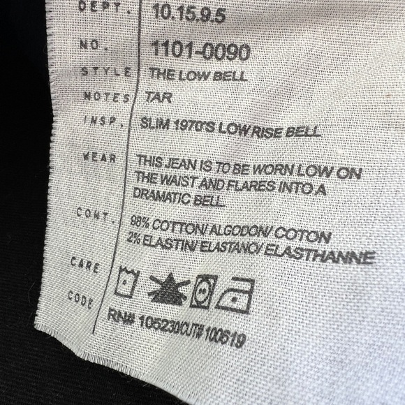Current Elliott Black Jeans Size 4 27 Flare Bell Low Rise Womens Stretch grunge - Picture 5 of 8